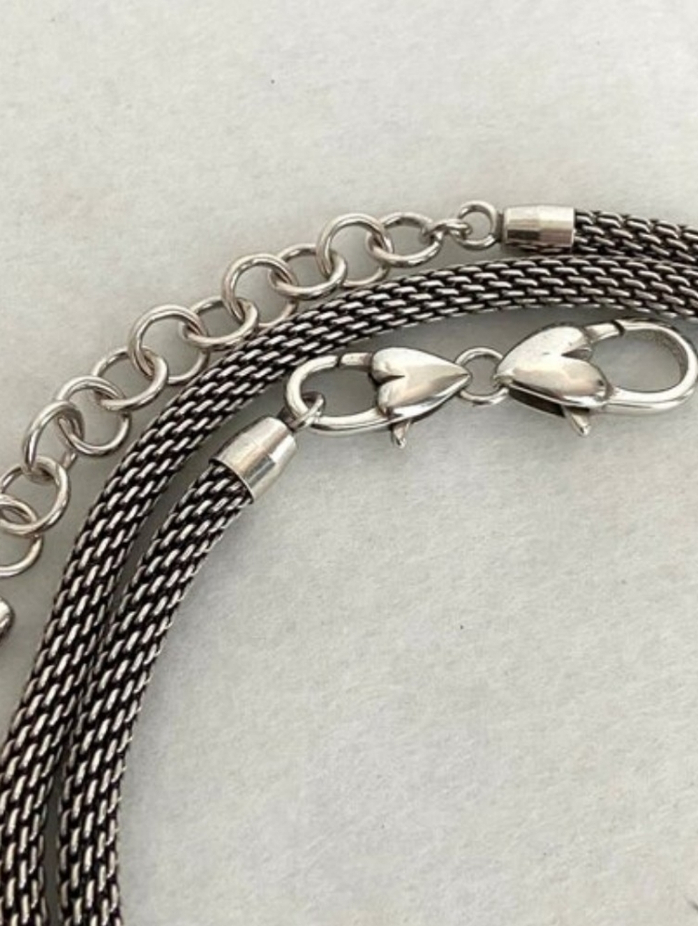 Brighton Silver-Tone Heart Clasp Multi-Strand Necklace with Charm